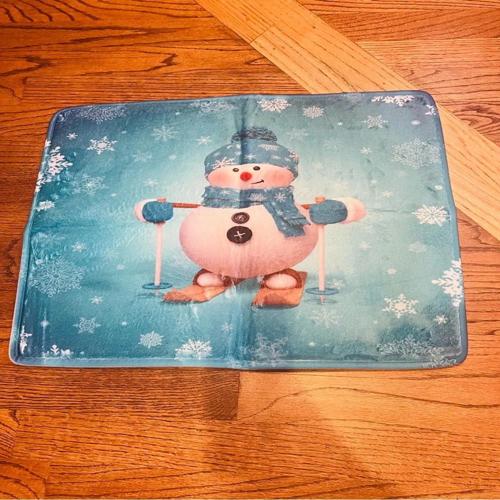 Ski Snow Man Foam Floor mat 22.5”x 16” Rectangular New